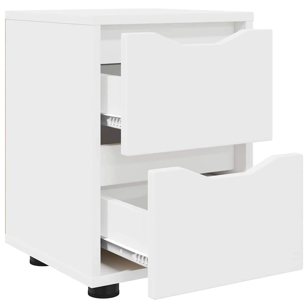 Sengeborde 2 pcs Hvid 30,5 x 30 x 43 cm Konstrueret træ
