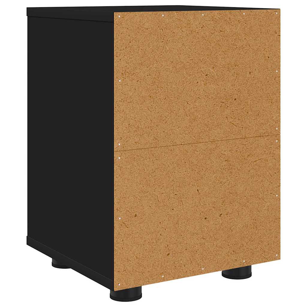 Sengebord med skuffe Sort 30,5 x 30 x 43 cm Konstrueret træ
