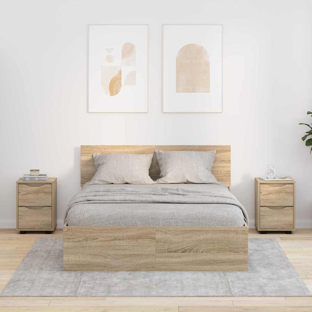 Sengeborde 2 pcs Sonoma eg 30,5 x 30 x 43 cm Konstrueret træ