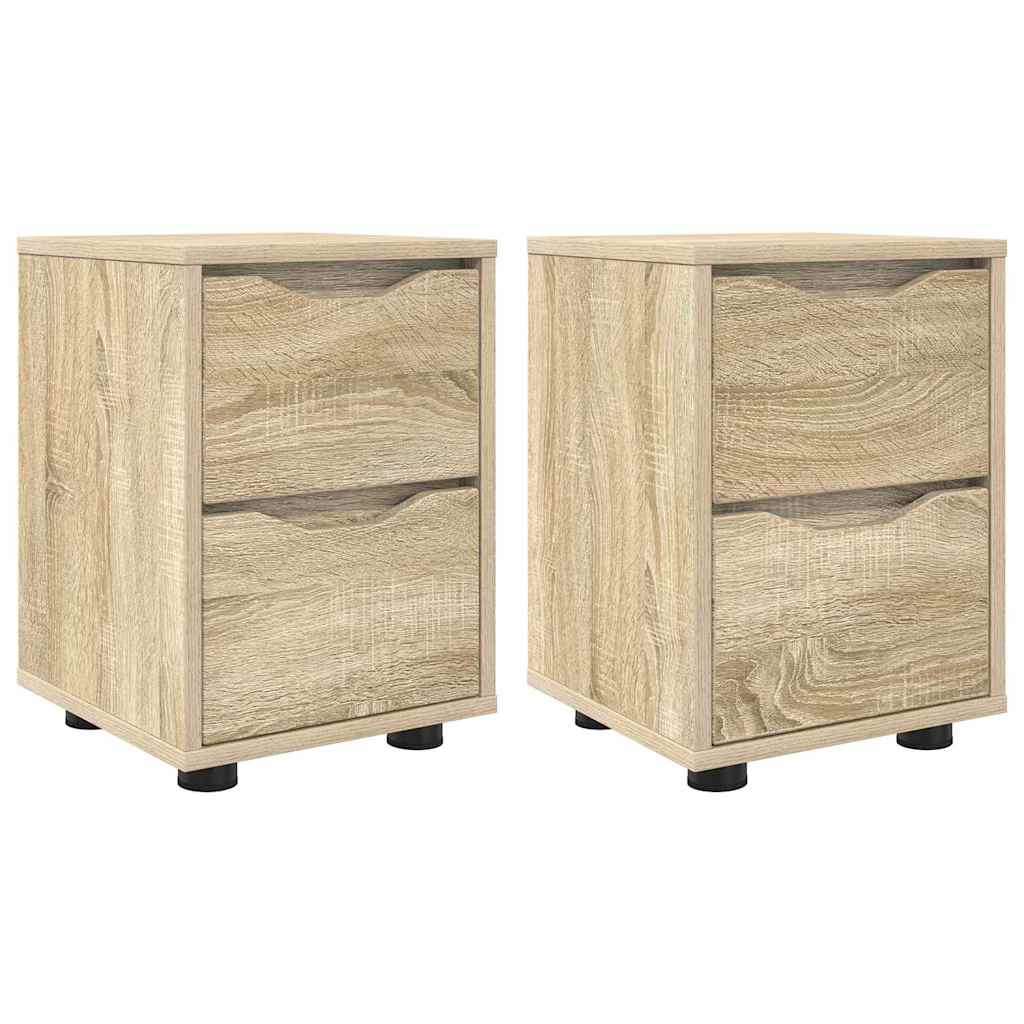 Sengeborde 2 pcs Sonoma eg 30,5 x 30 x 43 cm Konstrueret træ