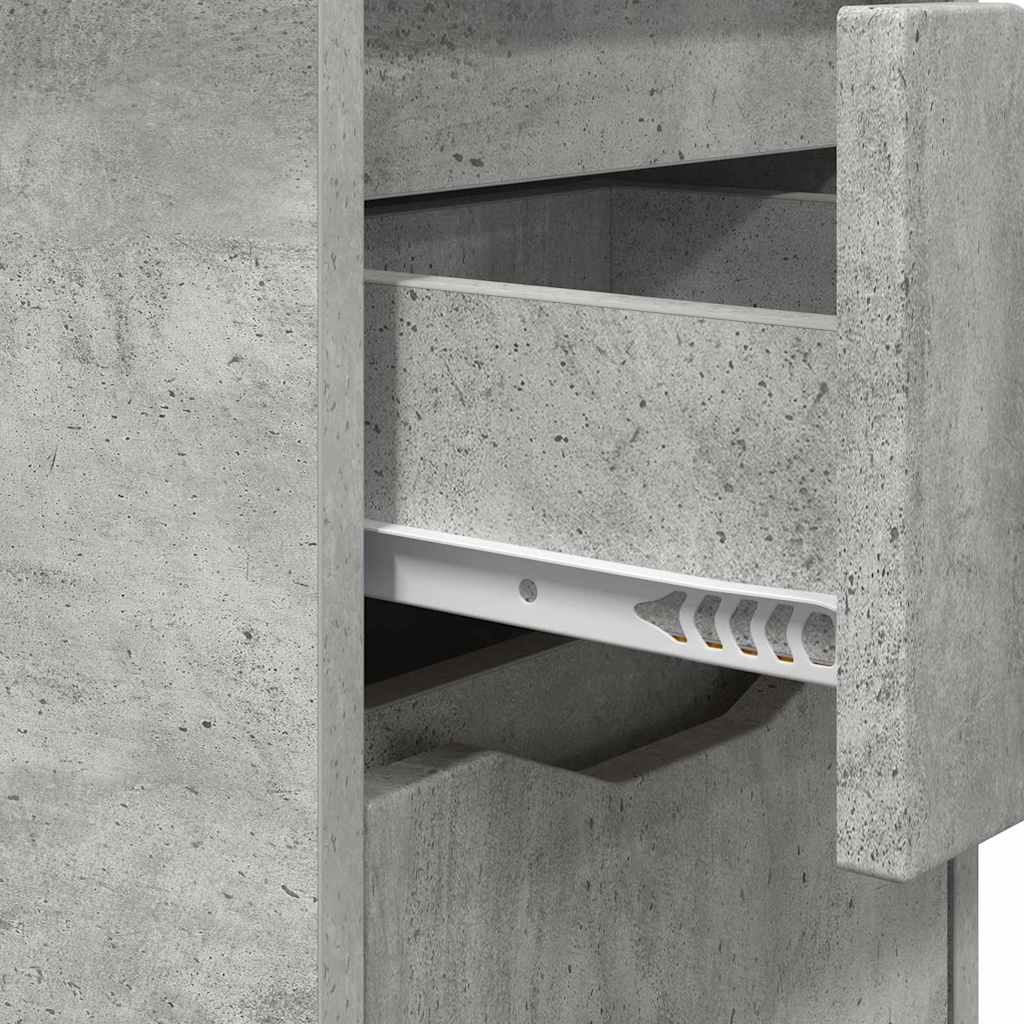 Sengeborde 2 pcs Beton Grå 30,5 x 30 x 43 cm Konstrueret træ