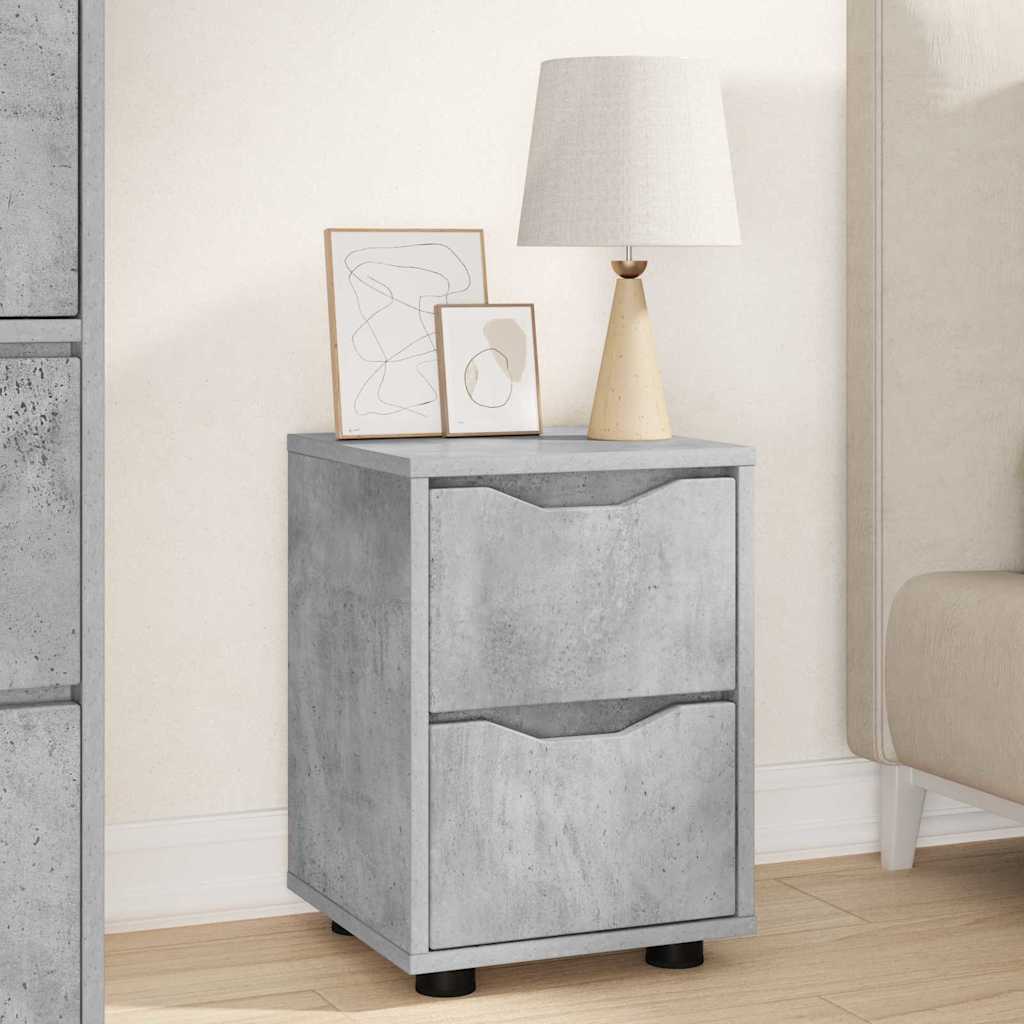 Sengeborde 2 pcs Beton Grå 30,5 x 30 x 43 cm Konstrueret træ