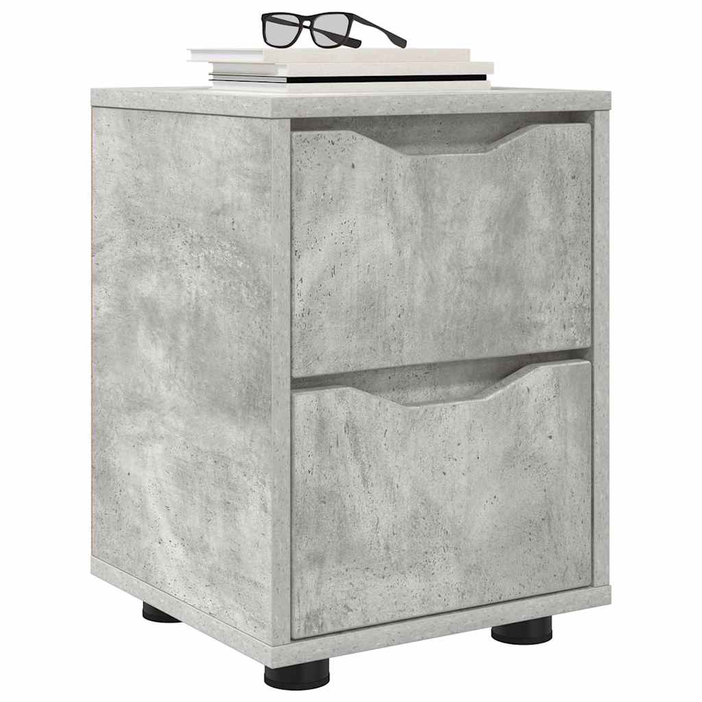 Sengeborde 2 pcs Beton Grå 30,5 x 30 x 43 cm Konstrueret træ