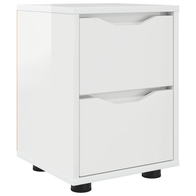 Sengebord Høj gloss hvid 30,5 x 30 x 43 cm Konstrueret træ