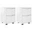 Sengeborde med skuffe 2 pcs Høj gloss hvid 30,5 x 30 x 43 cm