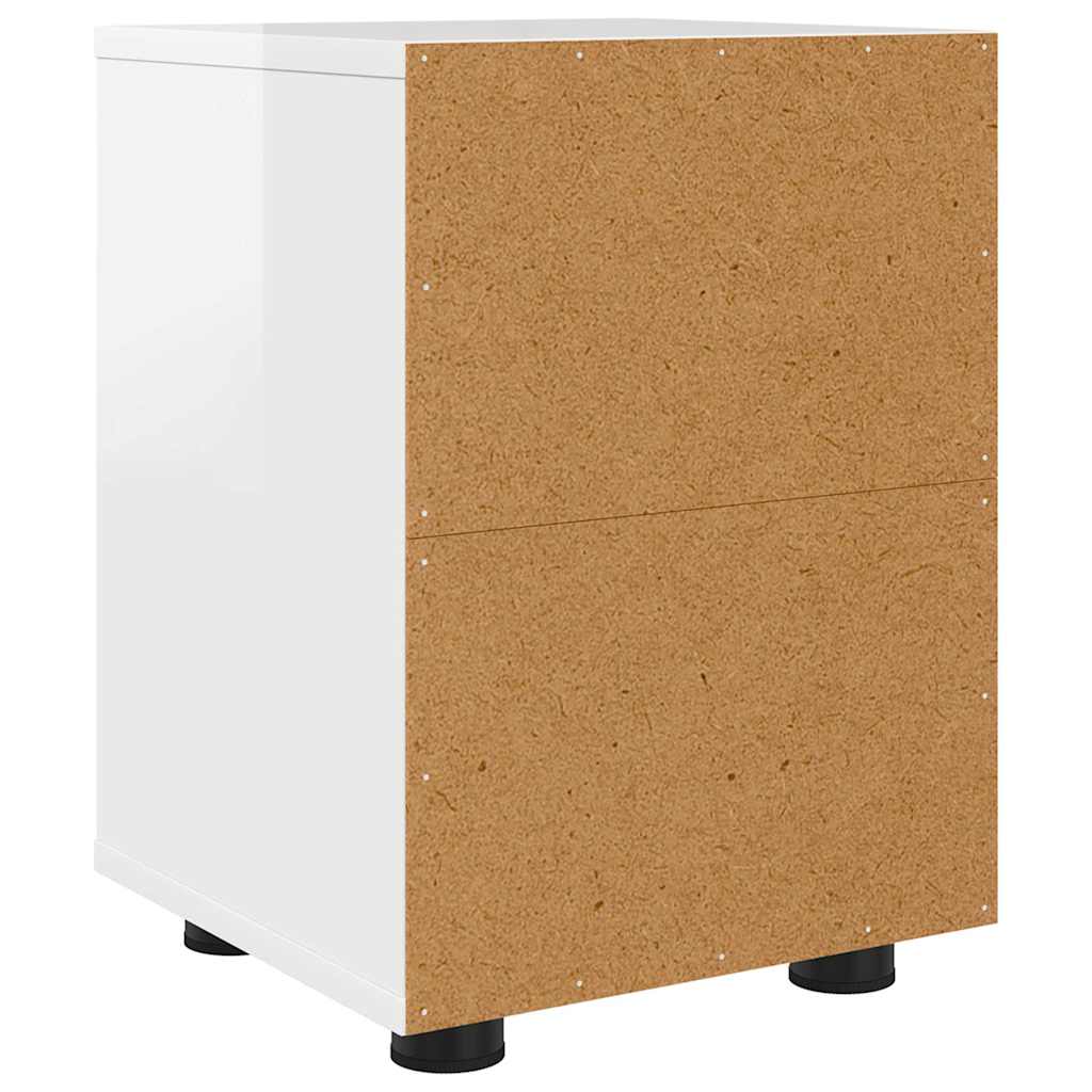 Sengeborde med skuffe 2 pcs Høj gloss hvid 30,5 x 30 x 43 cm