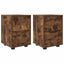 Sengeborde 2 pcs Røget eg 30,5 x 30 x 43 cm Konstrueret træ