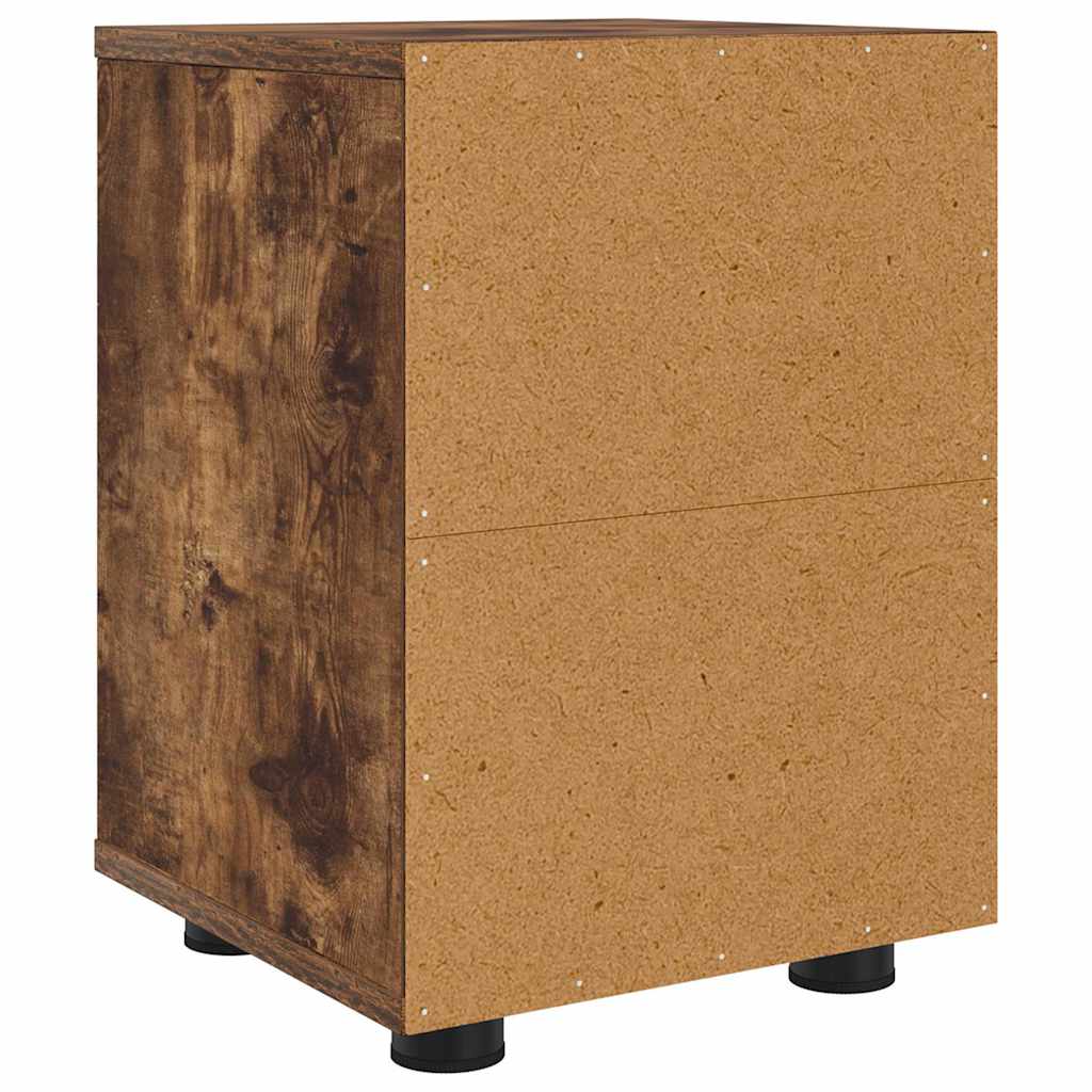 Sengeborde 2 pcs Røget eg 30,5 x 30 x 43 cm Konstrueret træ