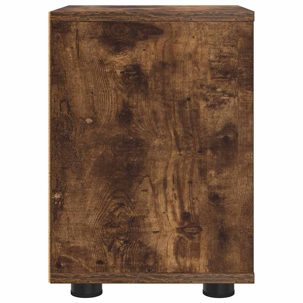 Sengeborde 2 pcs Røget eg 30,5 x 30 x 43 cm Konstrueret træ
