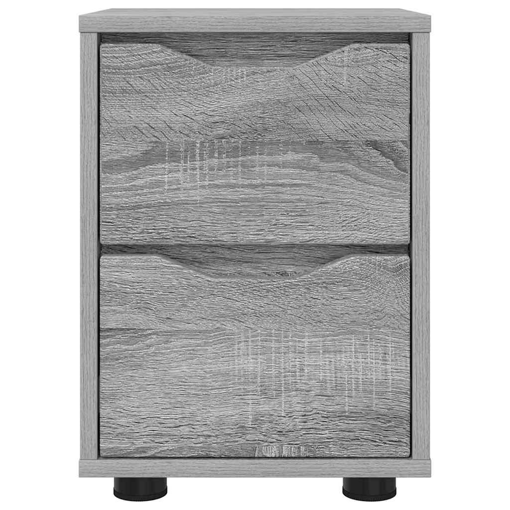 Sengeborde 2 pcs Grå Sonoma 30,5 x 30 x 43 cm Konstrueret træ