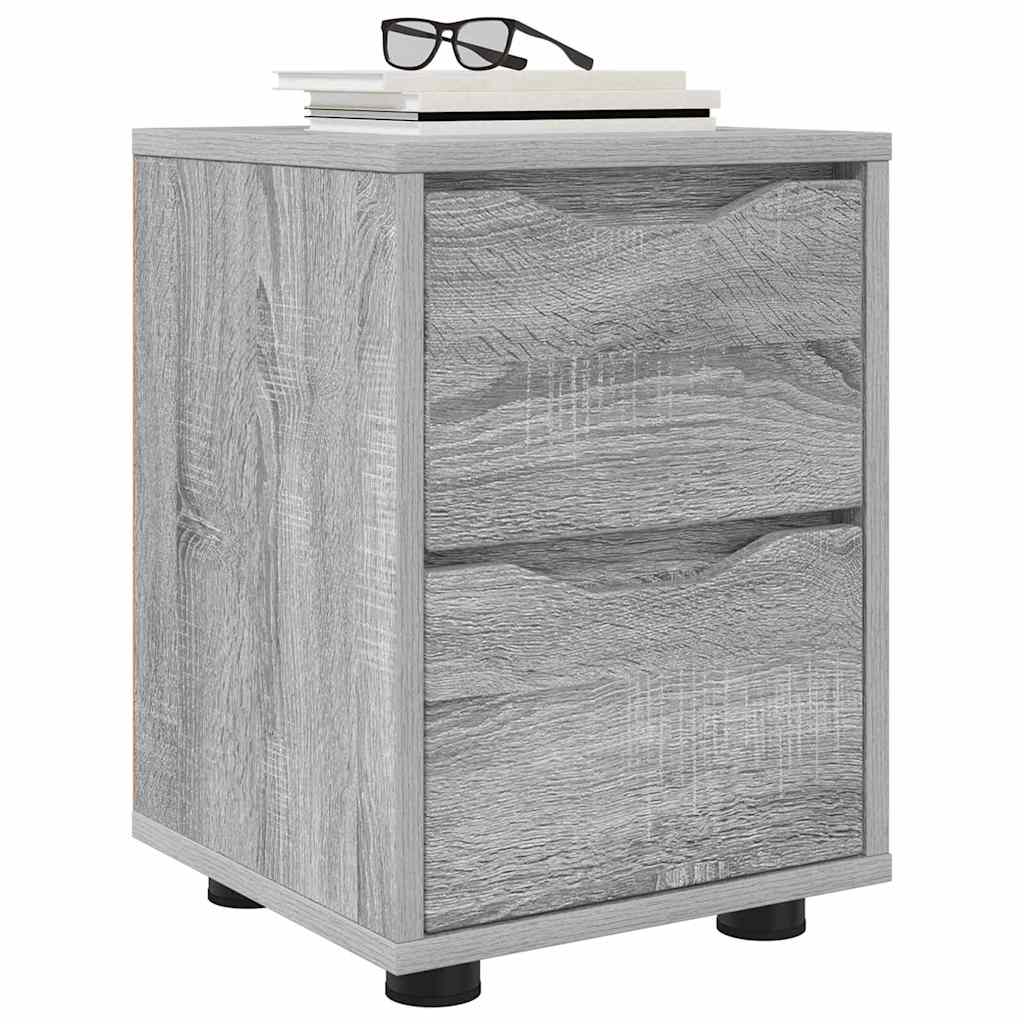 Sengeborde 2 pcs Grå Sonoma 30,5 x 30 x 43 cm Konstrueret træ