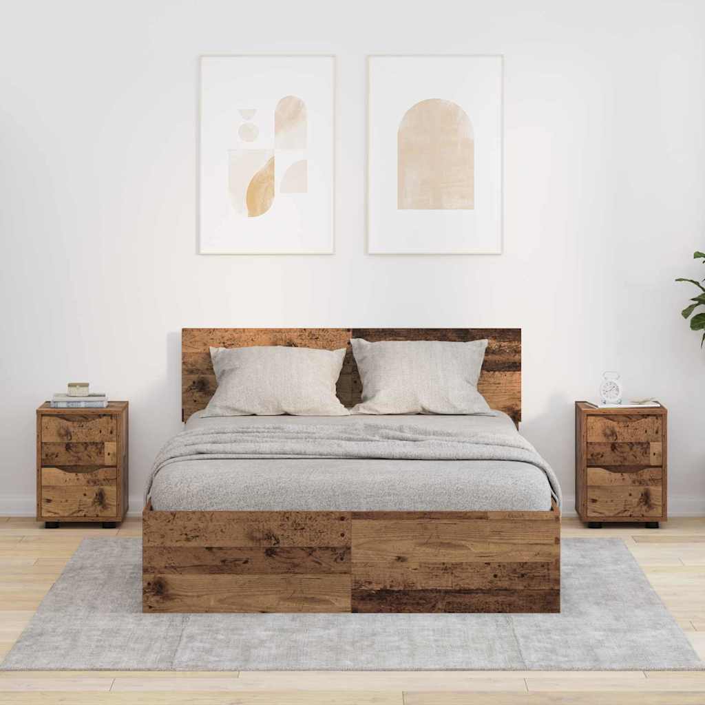 Sengeborde 2 pcs Gammelt træ 30,5 x 30 x 43 cm Konstrueret træ