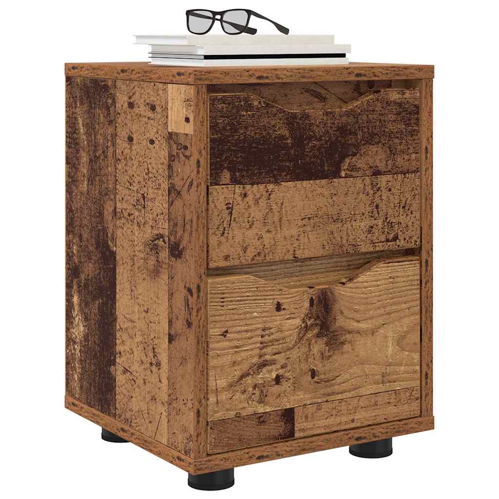 Sengeborde 2 pcs Gammelt træ 30,5 x 30 x 43 cm Konstrueret træ