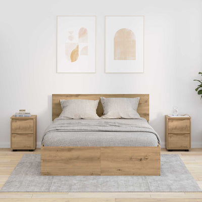 Sengeborde med skuffe 2 pcs Artisan Egetræ 30,5 x 30 x 43 cm