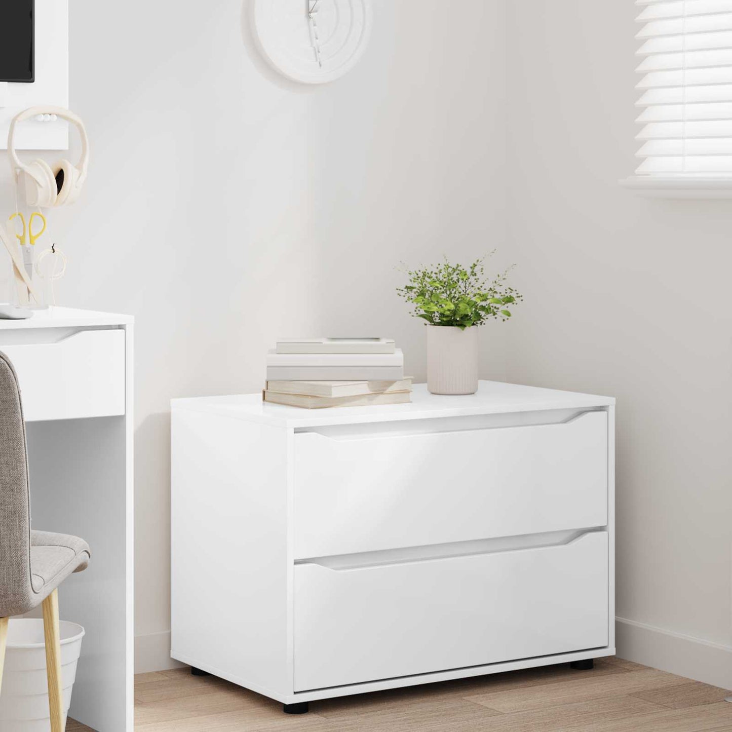 Opbevaringsskab Høj gloss hvid 80 x 48 x 57 cm Konstrueret træ