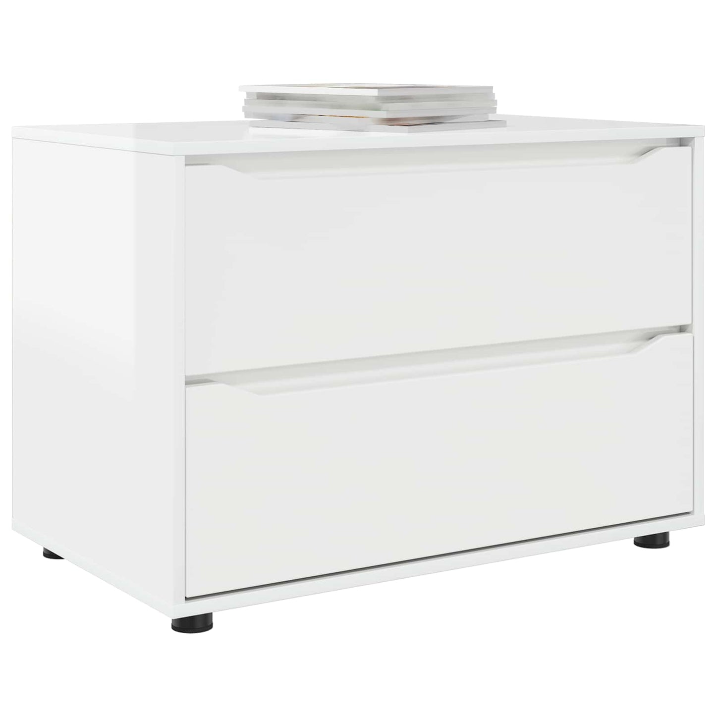 Opbevaringsskab Høj gloss hvid 80 x 48 x 57 cm Konstrueret træ