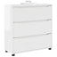 Opbevaringsskab Høj gloss hvid 80 x 31 x 81 cm Konstrueret træ