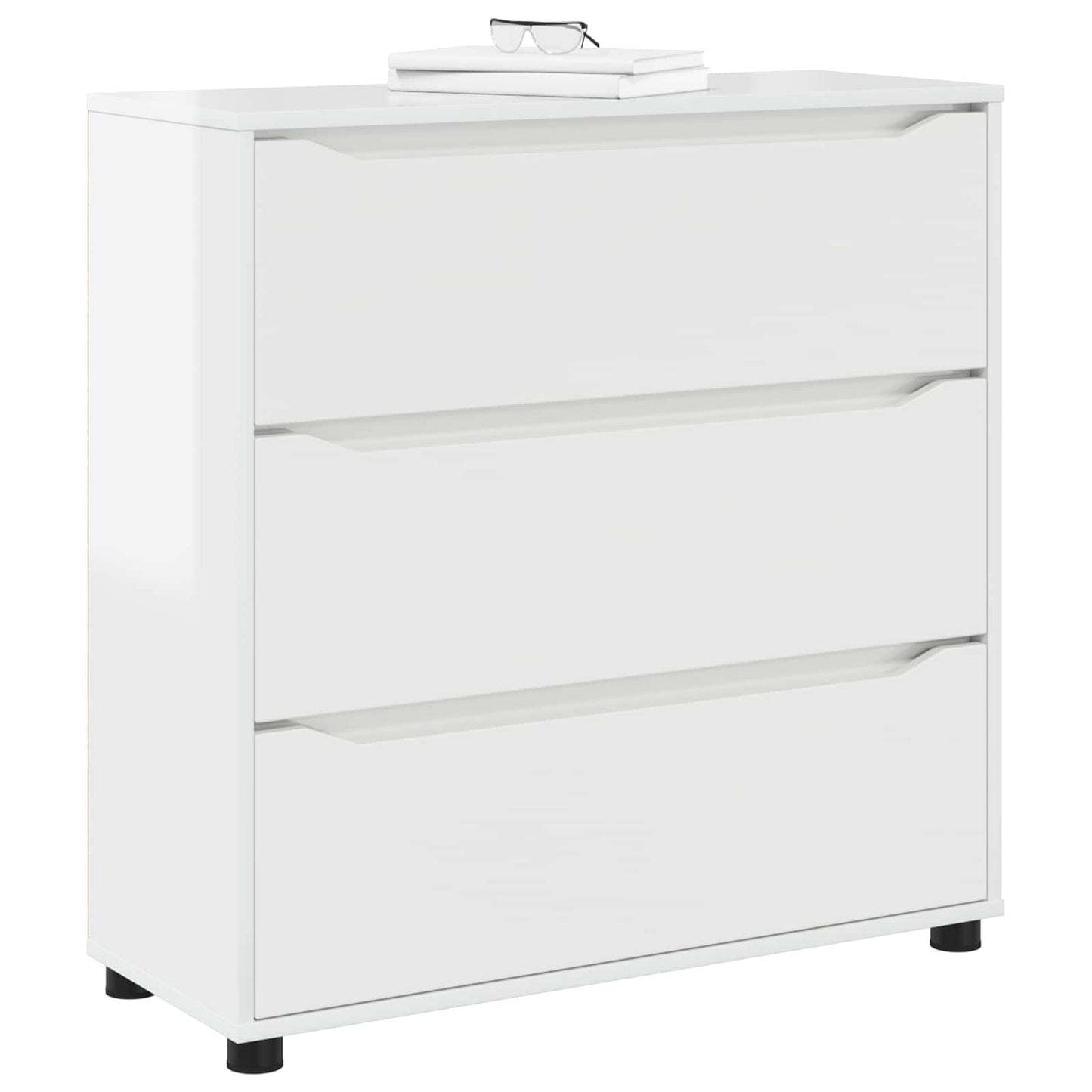 Opbevaringsskab Høj gloss hvid 80 x 31 x 81 cm Konstrueret træ