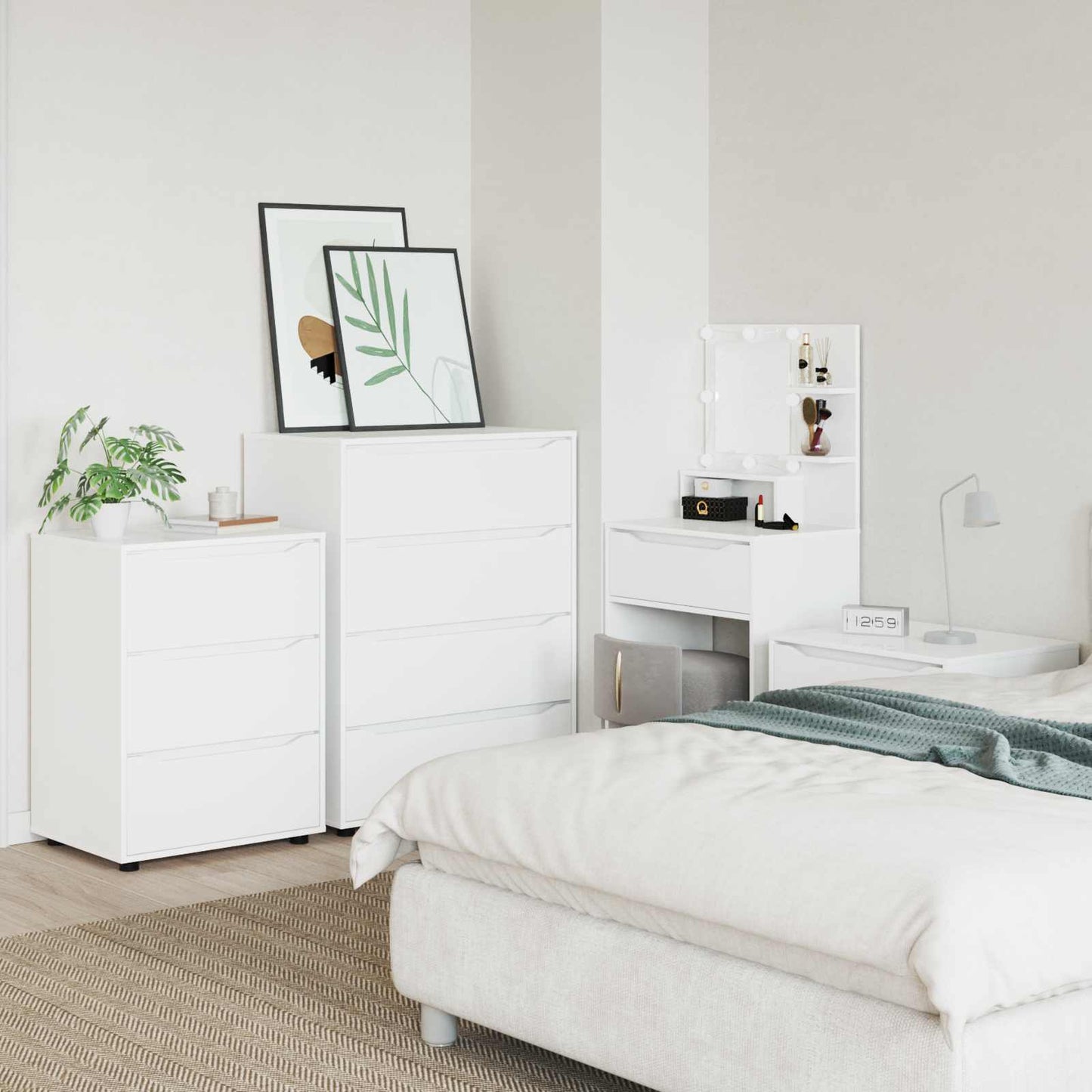 Opbevaringsskab Hvid 60 x 48 x 81 cm Konstrueret træ