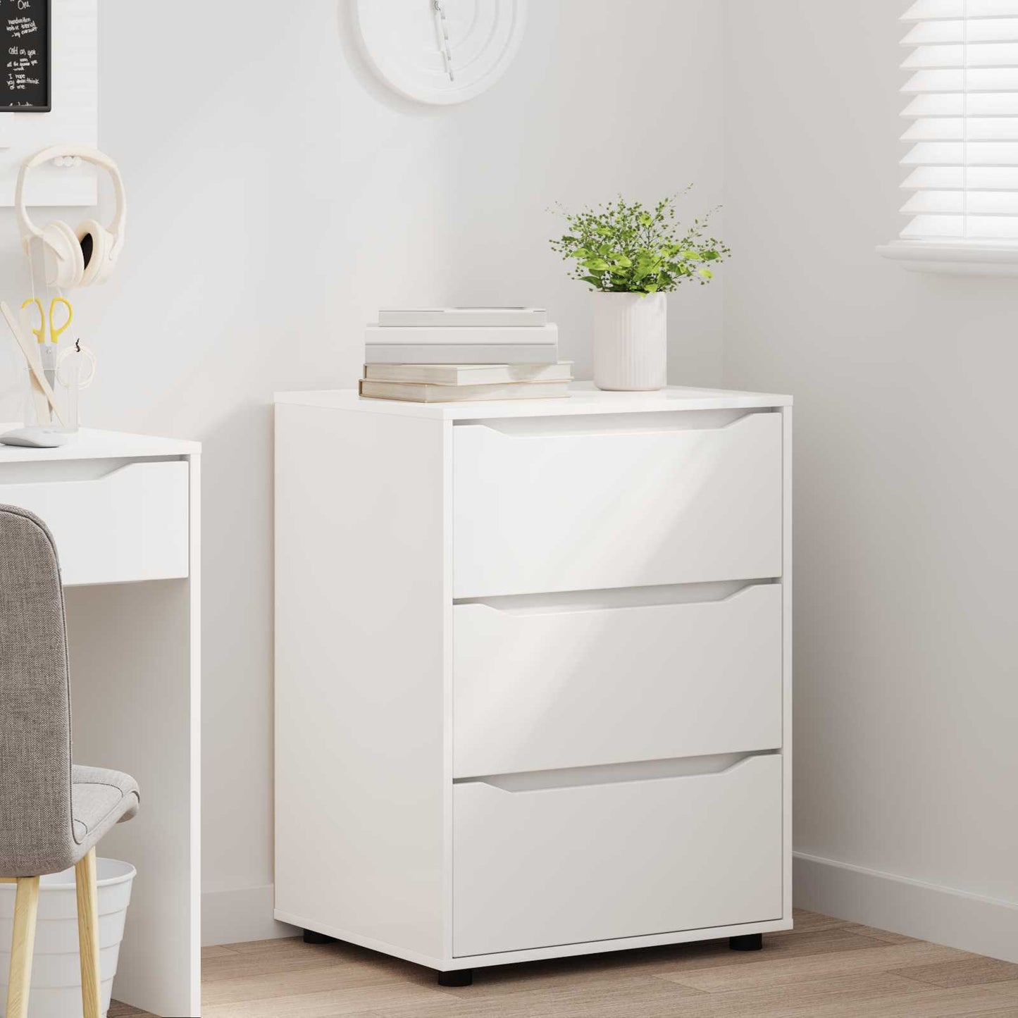 Opbevaringsskab Hvid 60 x 48 x 81 cm Konstrueret træ
