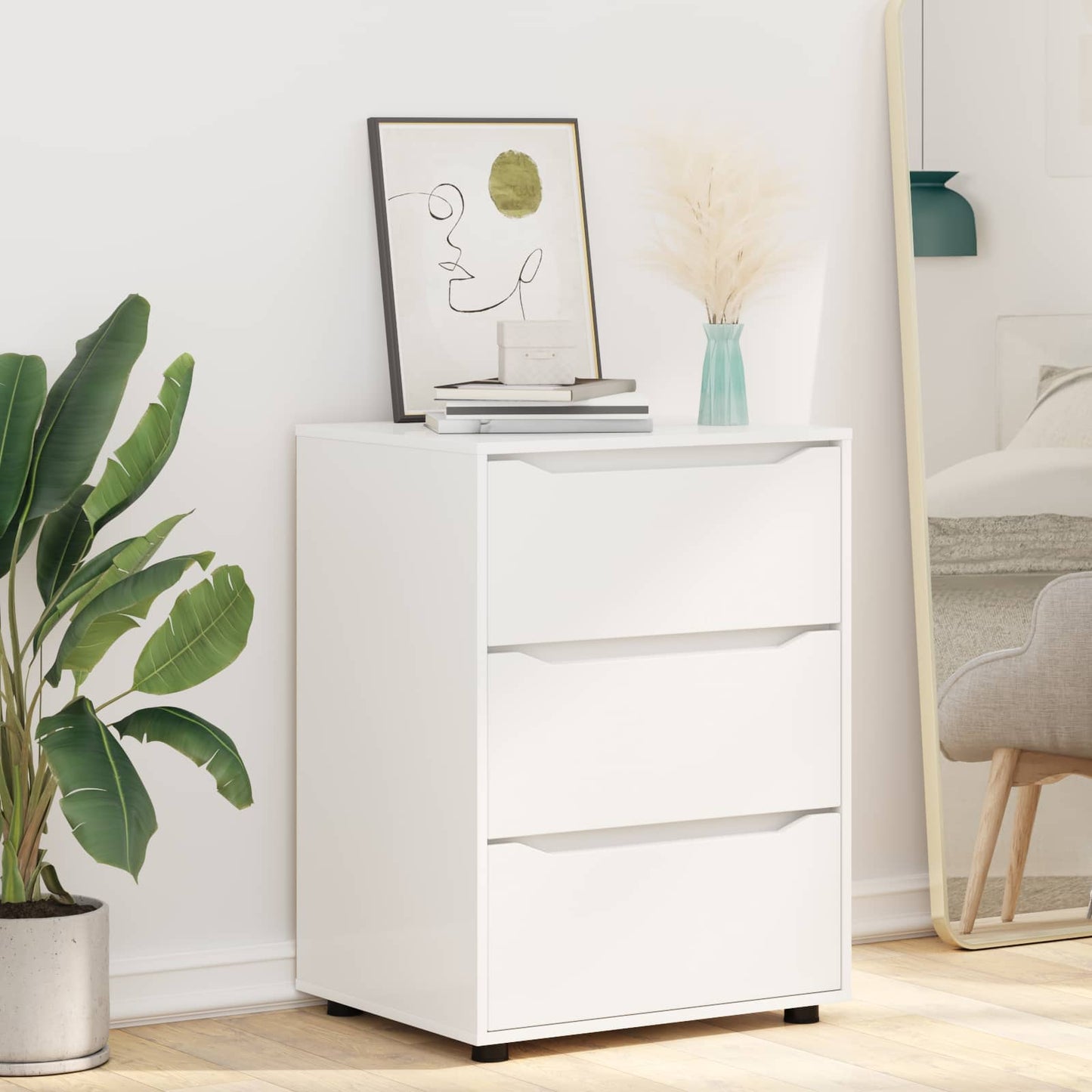 Opbevaringsskab Hvid 60 x 48 x 81 cm Konstrueret træ