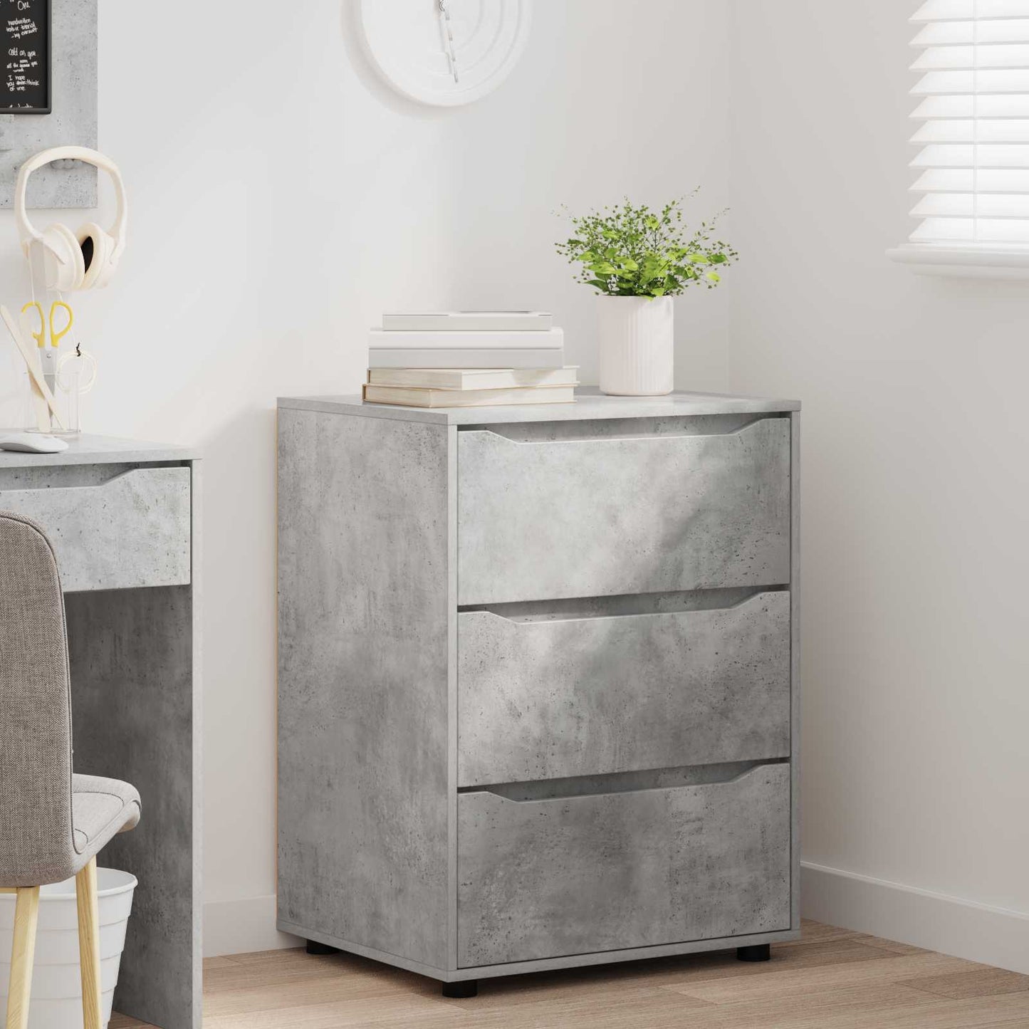 Opbevaringsskab Beton Grå 60 x 48 x 81 cm Konstrueret træ