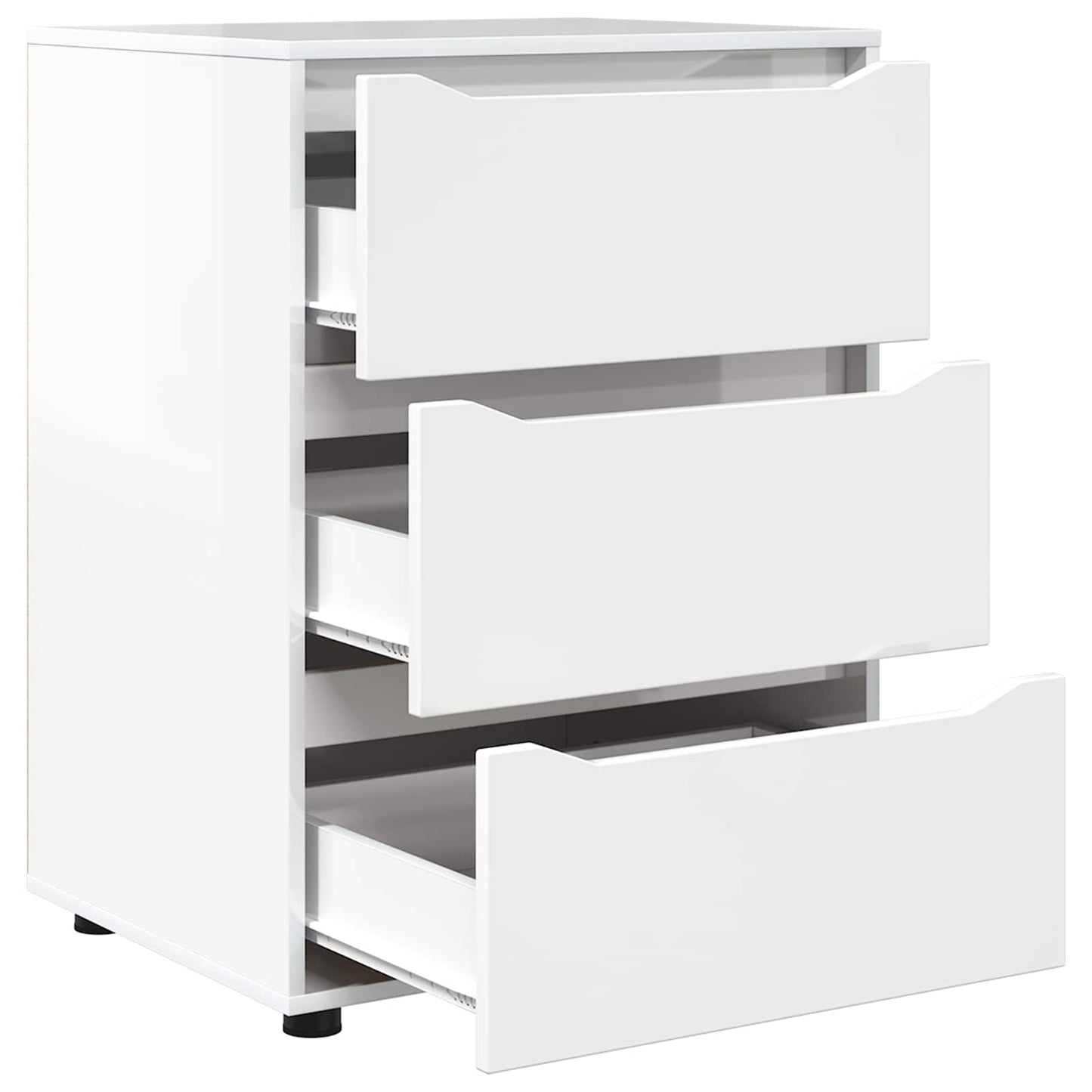 Opbevaringsskab Høj gloss hvid 60 x 48 x 81 cm Konstrueret træ