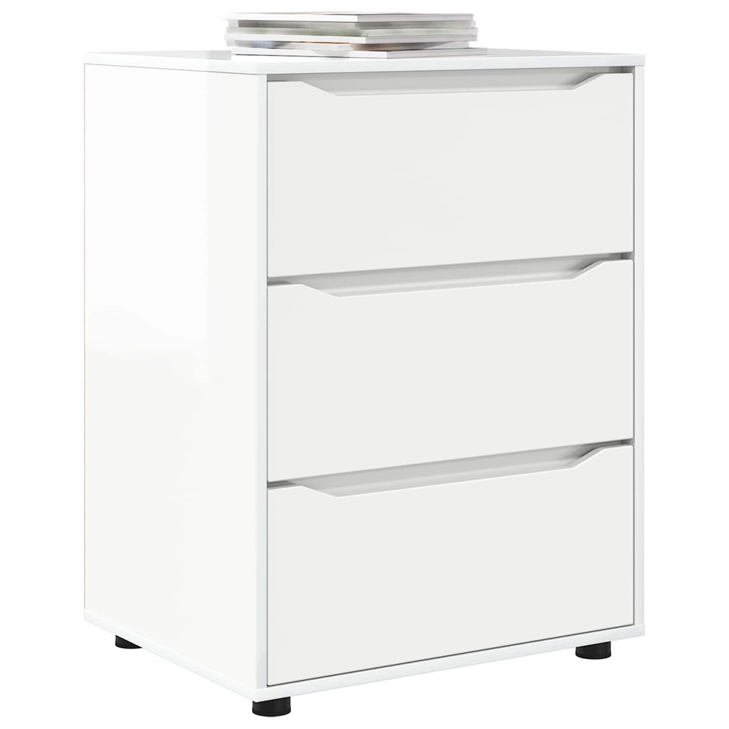 Opbevaringsskab Høj gloss hvid 60 x 48 x 81 cm Konstrueret træ
