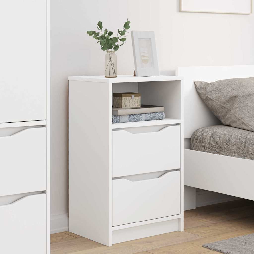 Sengeborde 2 pcs Hvid 40 x 30 x 467 cm Konstrueret træ