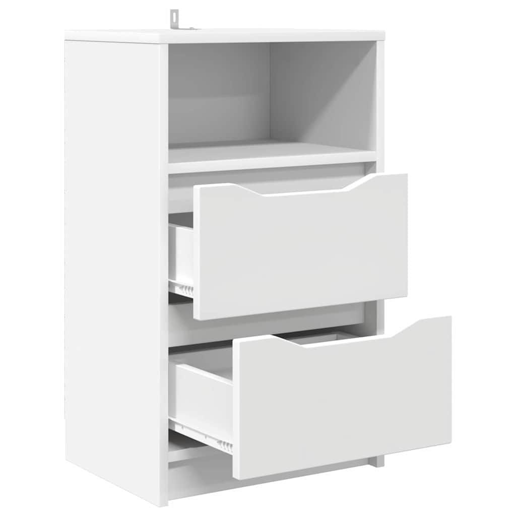 Sengeborde 2 pcs Hvid 40 x 30 x 467 cm Konstrueret træ