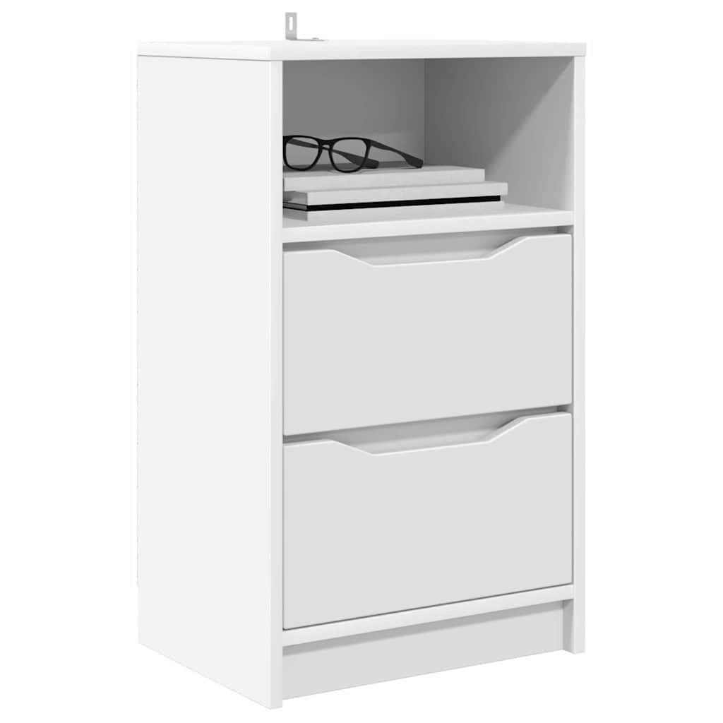Sengeborde 2 pcs Hvid 40 x 30 x 467 cm Konstrueret træ