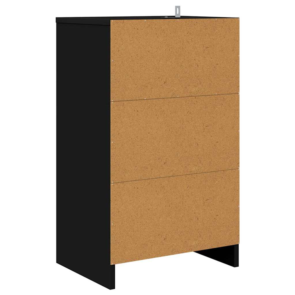 Sengebord med skuffe Sort 40 x 30 x 467 cm Konstrueret træ