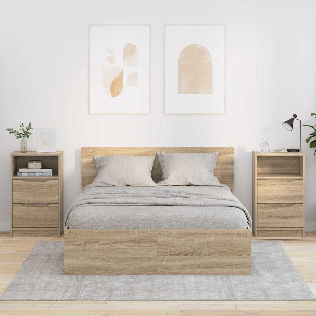 Sengeborde 2 pcs Sonoma eg 40 x 30 x 467 cm Konstrueret træ