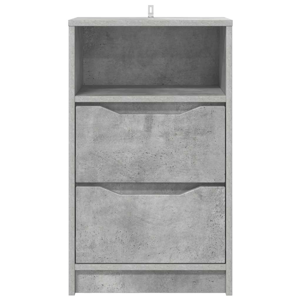 Sengeborde 2 pcs Beton Grå 40 x 30 x 467 cm Konstrueret træ