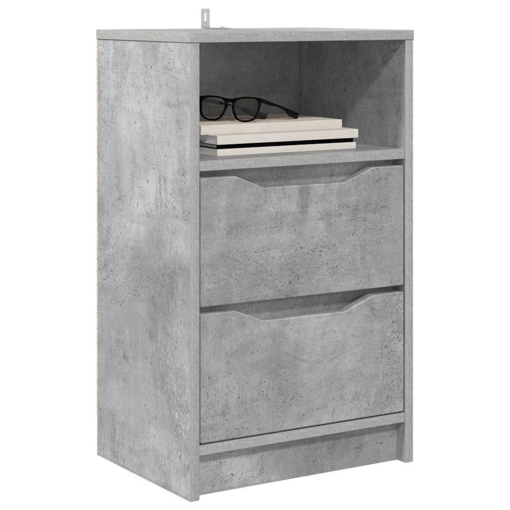 Sengeborde 2 pcs Beton Grå 40 x 30 x 467 cm Konstrueret træ