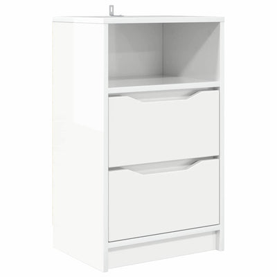 Sengebord Høj gloss hvid 40 x 30 x 467 cm Konstrueret træ