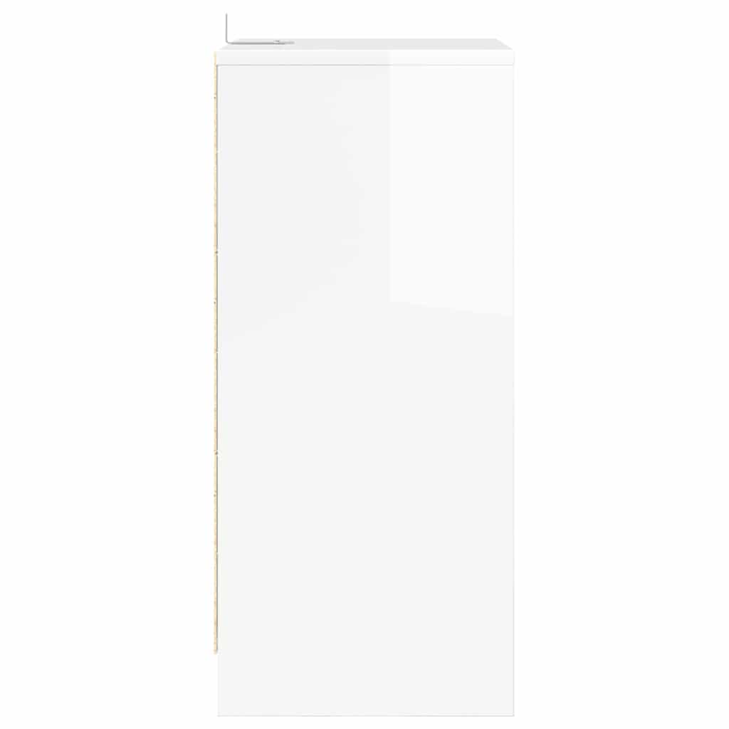 Sengeborde med skuffe 2 pcs Høj gloss hvid 40 x 30 x 467 cm