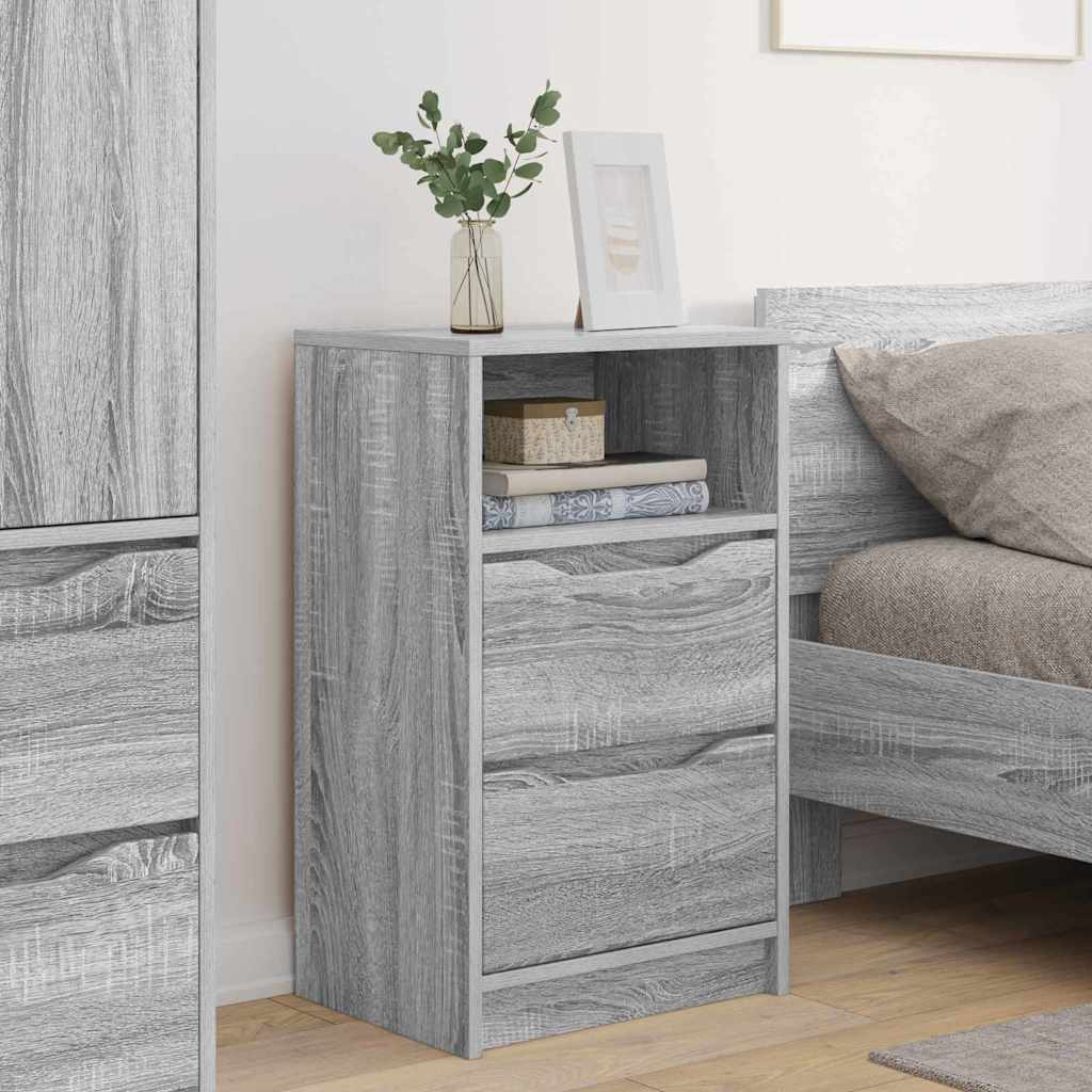 Sengeborde 2 pcs Grå Sonoma 40 x 30 x 467 cm Konstrueret træ