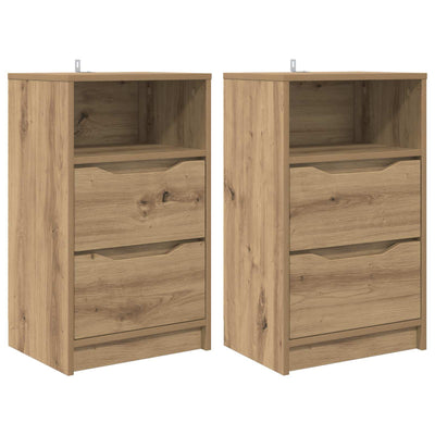 Sengeborde med skuffe 2 pcs Artisan Egetræ 40 x 30 x 467 cm