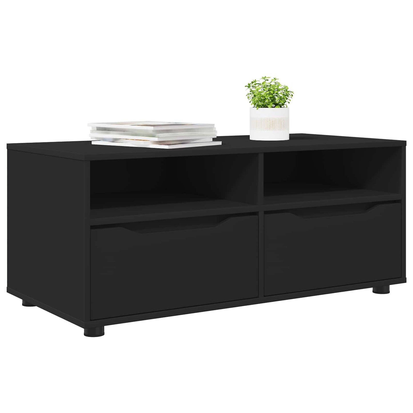 TV-skab med skuffe Sort 100 x 48 x 43 cm Konstrueret træ
