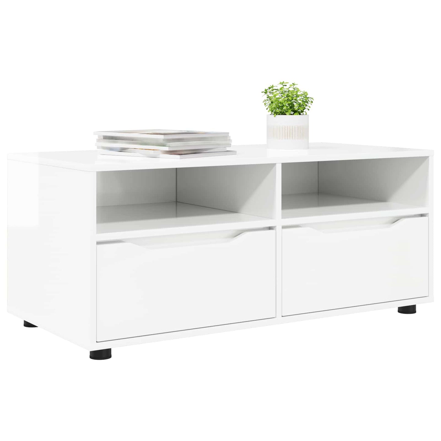 TV-skab Høj gloss hvid 100 x 48 x 43 cm Konstrueret træ