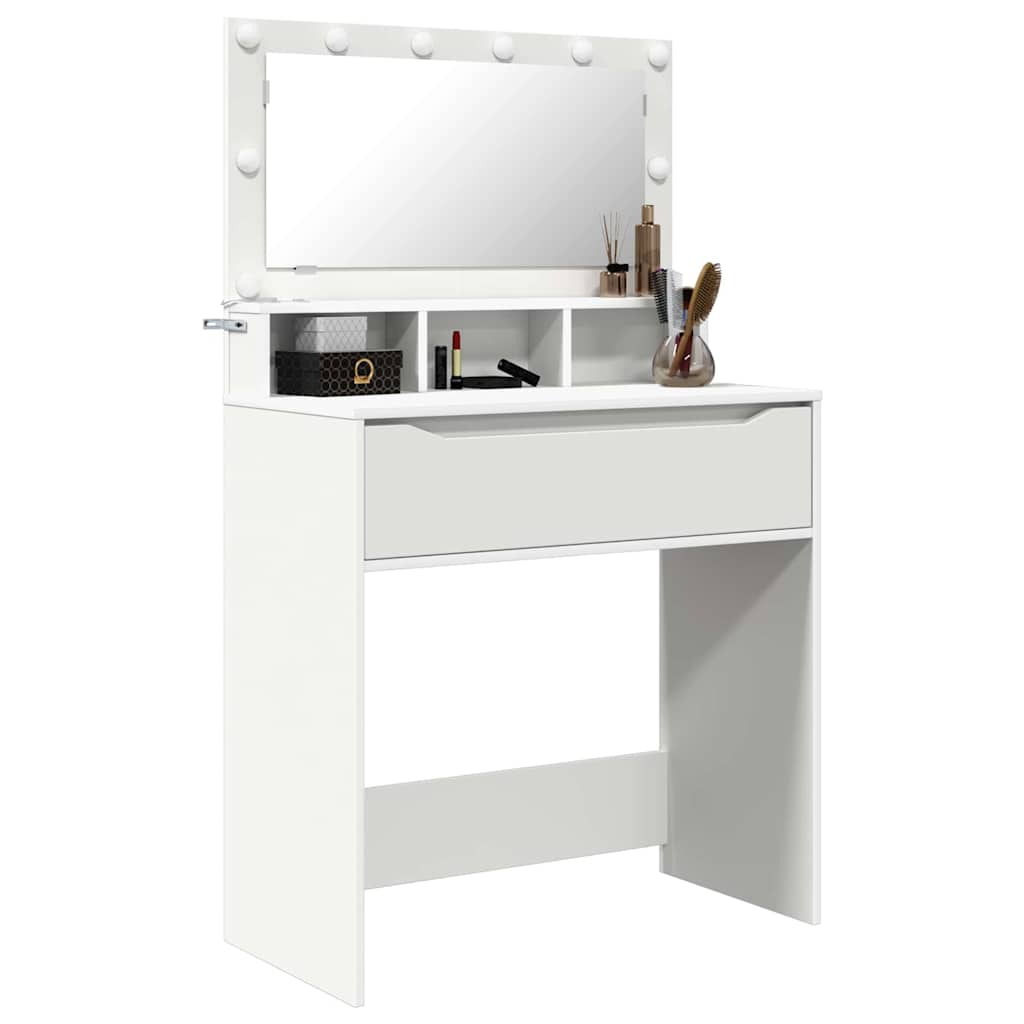 Soveværelsessminkeborde Hvid 80 x 39,6 x 135 cm Konstrueret træ