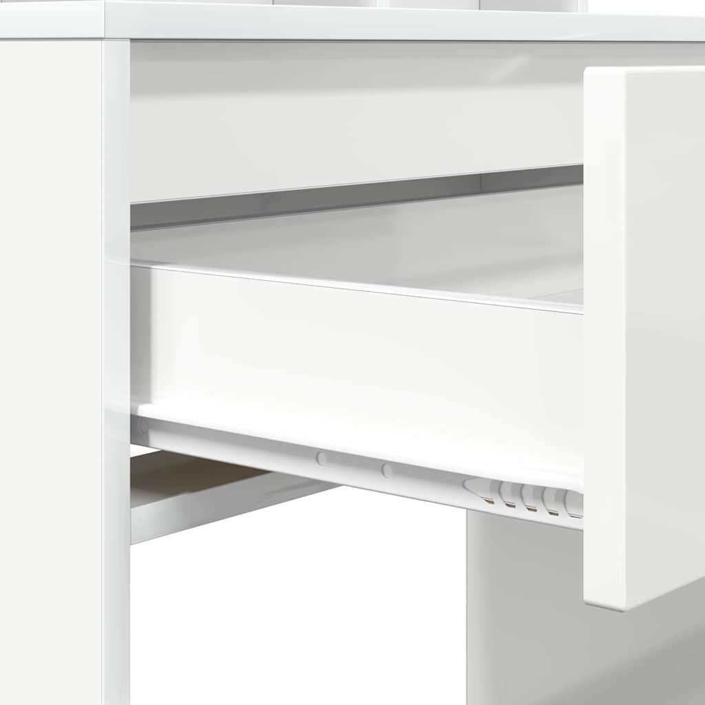 Soveværelsessminkeborde Høj gloss hvid 80 x 39,6 x 135 cm