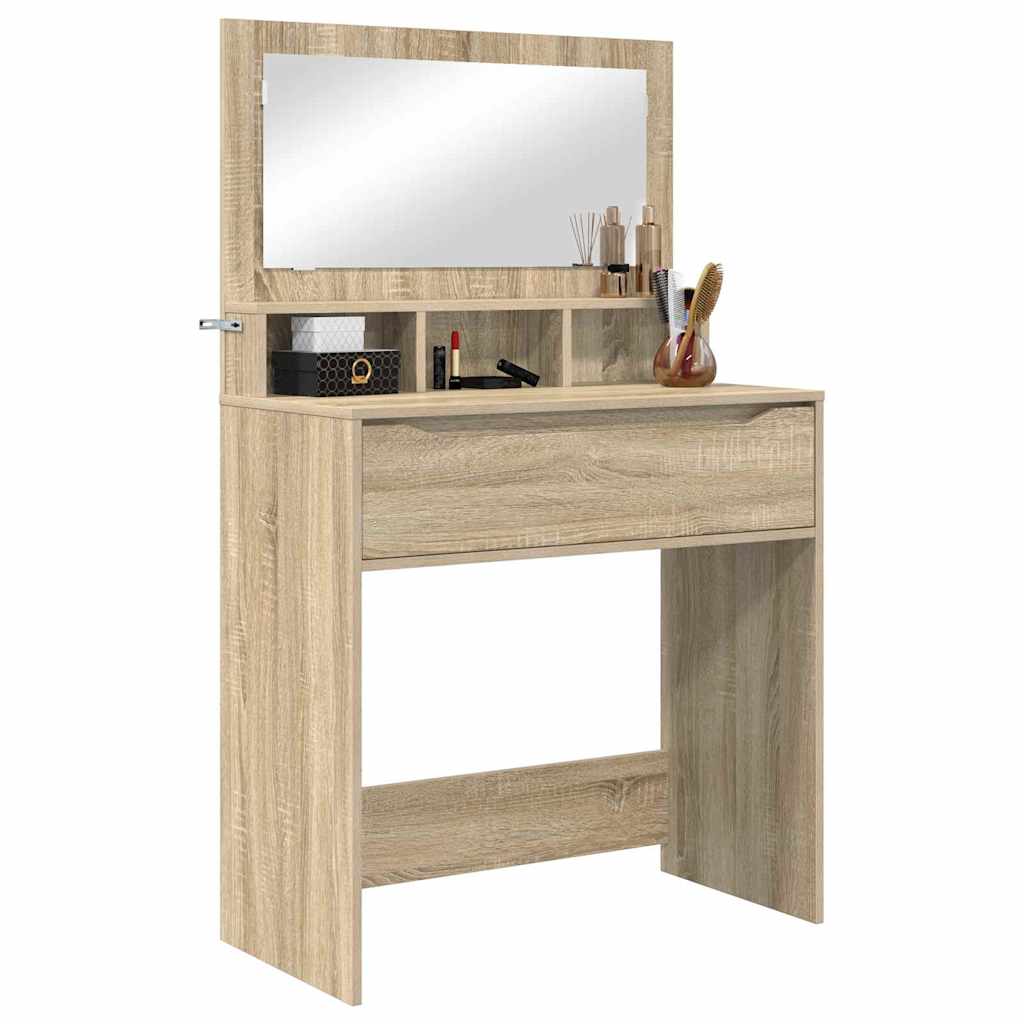 Soveværelsessminkeborde med skuffe Sonoma eg 80 x 39,6 x 135 cm