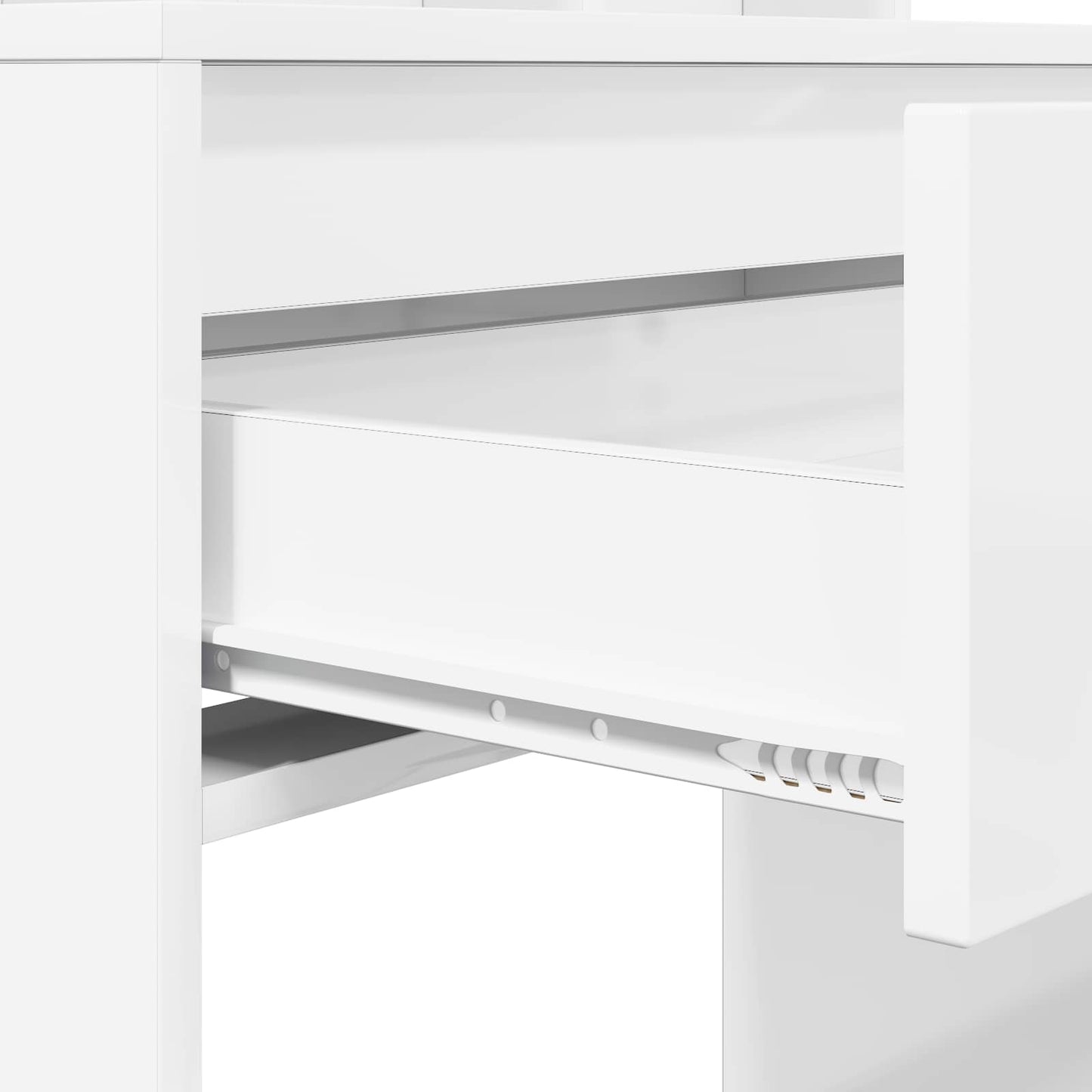 Soveværelsessminkeborde Høj gloss hvid 80 x 39,6 x 135 cm