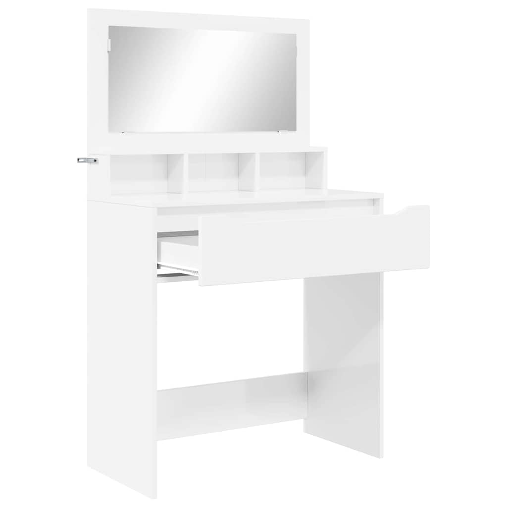 Soveværelsessminkeborde Høj gloss hvid 80 x 39,6 x 135 cm