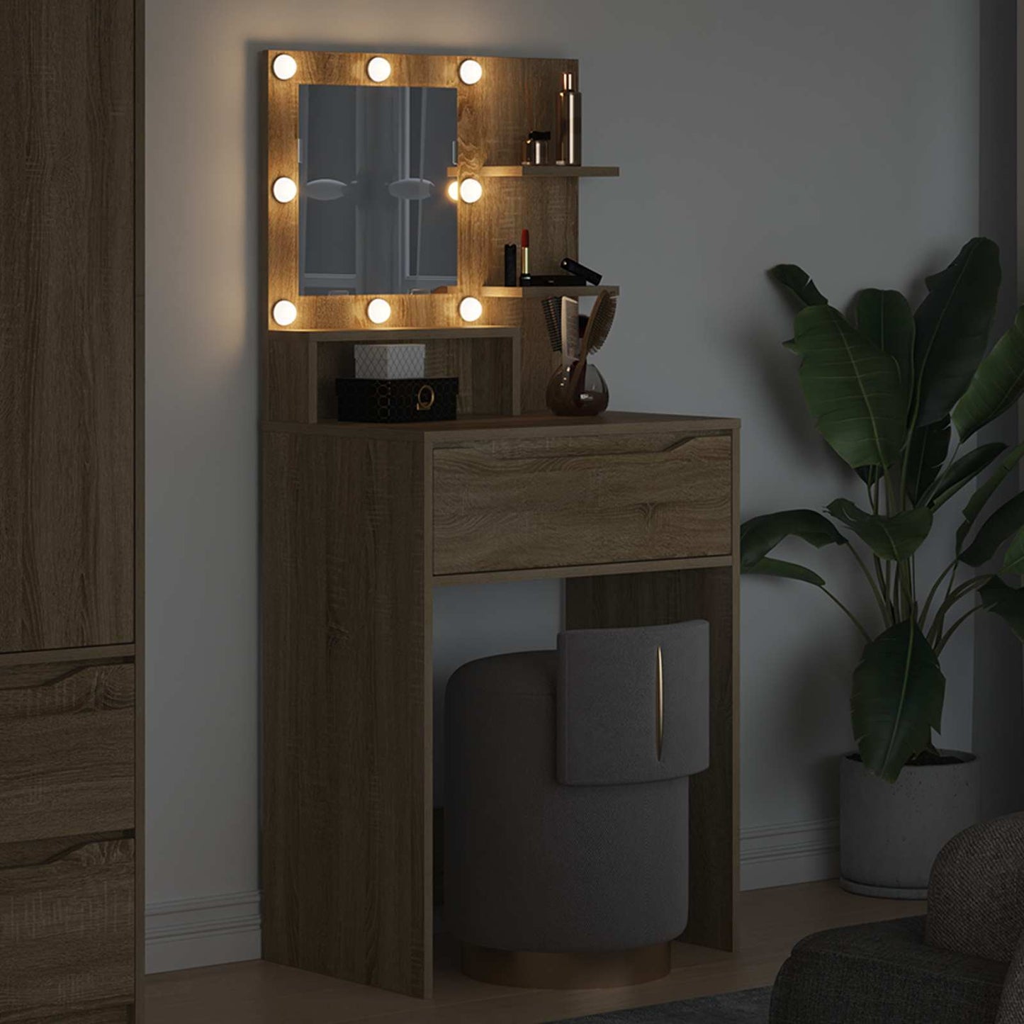 Soveværelsessminkeborde Sonoma eg 80 x 39,6 x 135 cm