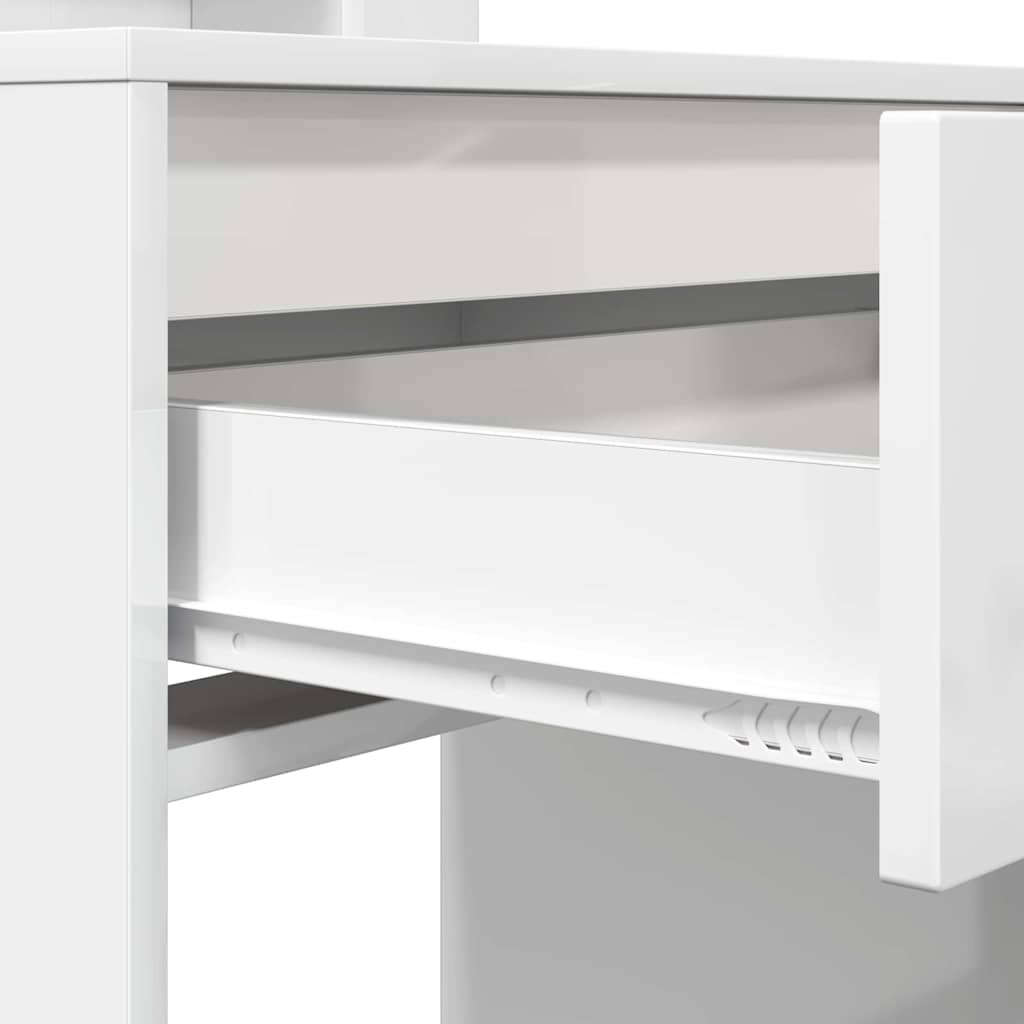 Soveværelsessminkeborde Høj gloss hvid 80 x 39,6 x 135 cm