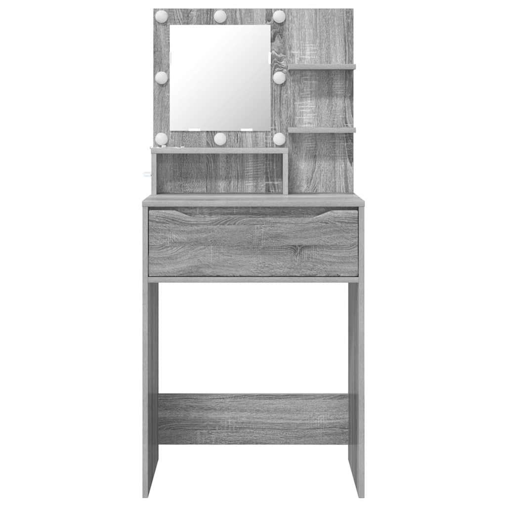 Soveværelsessminkeborde med hylde Grå Sonoma 80 x 39,6 x 135 cm