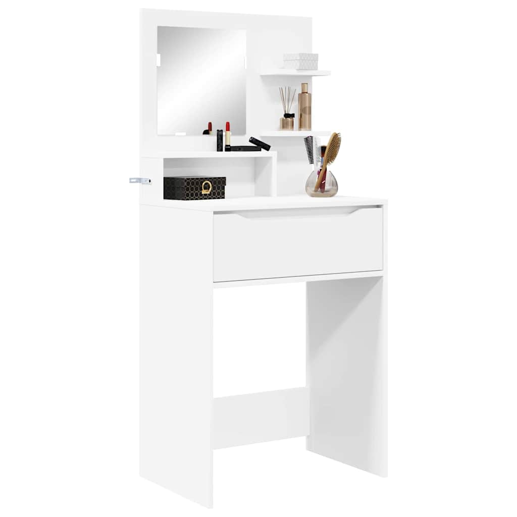 Soveværelsessminkeborde Hvid 80 x 39,6 x 135 cm Konstrueret træ